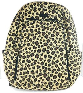 vera bradley laptop backpack (updated version) with solid color interiors (leopard with black interior)