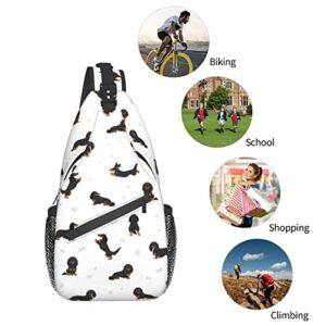 Jumou Dachshund Sling Bag Crossbody Backpack Women Men Travel Chest Bag Casual Outdoor Sports Running Hiking