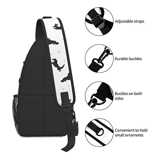 Jumou Dachshund Sling Bag Crossbody Backpack Women Men Travel Chest Bag Casual Outdoor Sports Running Hiking