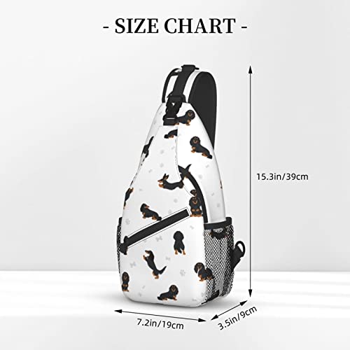 Jumou Dachshund Sling Bag Crossbody Backpack Women Men Travel Chest Bag Casual Outdoor Sports Running Hiking