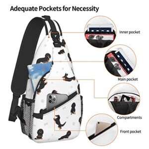 Jumou Dachshund Sling Bag Crossbody Backpack Women Men Travel Chest Bag Casual Outdoor Sports Running Hiking