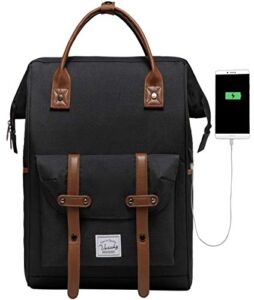 vaschy laptop backpack for women, vintage business work bags travel backpack with usb charging port