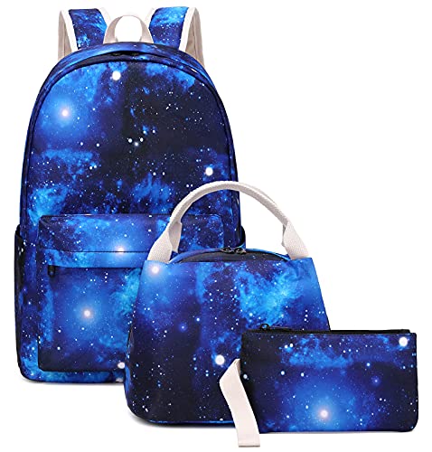 JIANYA Galaxy Backpack for Boys and Girls, Kids Backpack with Lunch Box Boy Backpack Girls School Book Bags