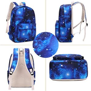 JIANYA Galaxy Backpack for Boys and Girls, Kids Backpack with Lunch Box Boy Backpack Girls School Book Bags