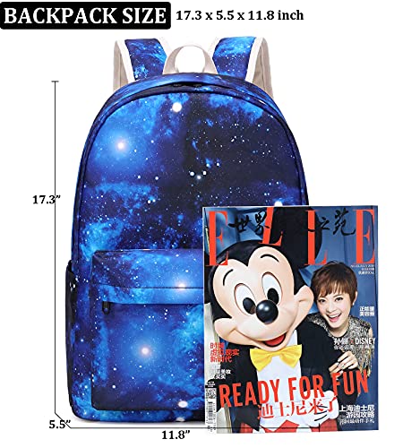 JIANYA Galaxy Backpack for Boys and Girls, Kids Backpack with Lunch Box Boy Backpack Girls School Book Bags