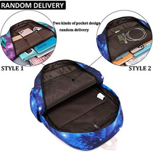 JIANYA Galaxy Backpack for Boys and Girls, Kids Backpack with Lunch Box Boy Backpack Girls School Book Bags