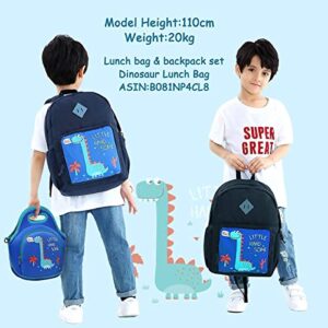 ChaseChic Cute Lightweight Dinosaur Kids Backpack and Water Resistant Lunch Bag