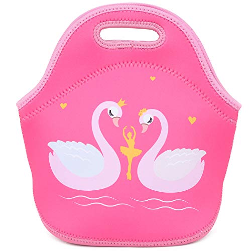 Moonmo Cute Swan Ballet Dancing Girl Diamond Sequins Waterproof Princess School Backpack Set Girls Book Bag (Large, Rose Set)