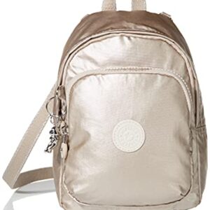 Kipling Women's Delia Compact Convertible, Lightweight, Minimal, Nylon Laptop Backpack, Metallic Glow, 7" L x 9.25" H x 5" D