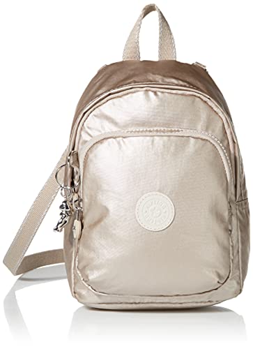 Kipling Women's Delia Compact Convertible, Lightweight, Minimal, Nylon Laptop Backpack, Metallic Glow, 7" L x 9.25" H x 5" D