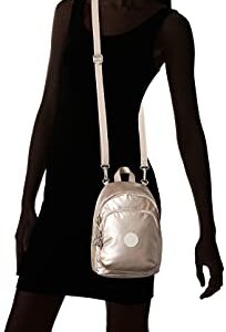 Kipling Women's Delia Compact Convertible, Lightweight, Minimal, Nylon Laptop Backpack, Metallic Glow, 7" L x 9.25" H x 5" D