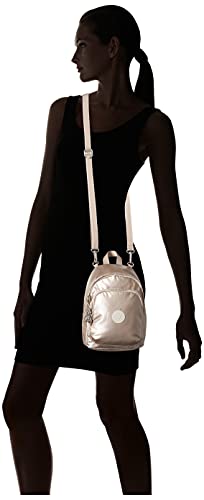 Kipling Women's Delia Compact Convertible, Lightweight, Minimal, Nylon Laptop Backpack, Metallic Glow, 7" L x 9.25" H x 5" D