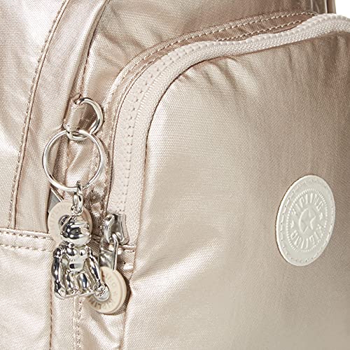 Kipling Women's Delia Compact Convertible, Lightweight, Minimal, Nylon Laptop Backpack, Metallic Glow, 7" L x 9.25" H x 5" D