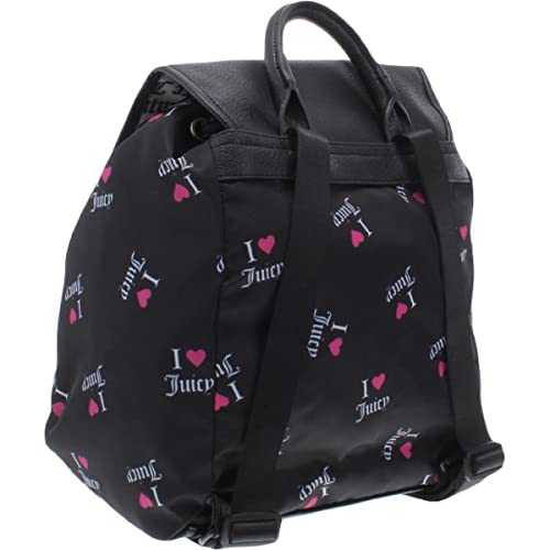 Juicy Couture Womens Love Club Logo Durable Backpack Black Large