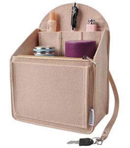 vercord felt backpack organizer rucksack insert liner inside daypack shoulder bag beige small