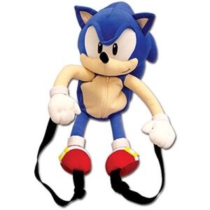 ge animation sonic classic sonic plush backpack multi-colored, 19″