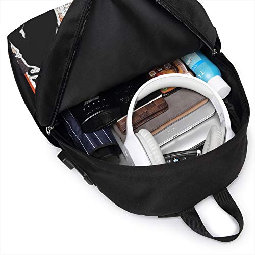 Men Women Packable Backpack with USB Charging Port, Anti Dust Compartment School Bag, Rucksack Daypack for Outdoor Running Laptop