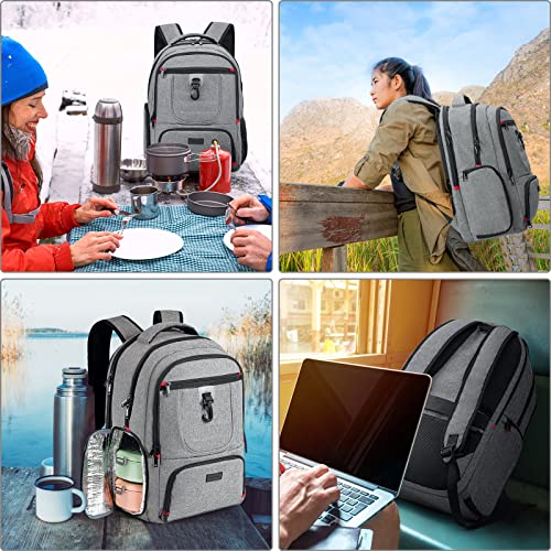 Lunch Backpack, Insulated Cooler Lunch Bag Backpack, Extra Large Travel 17.3 Laptop Back Pack Durable Computer College School Bookbag with USB Port for Women Men for Men Women Work Hiking Picnic
