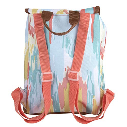 Emma & Chloe Reinforced Bottom Top Loading Backpack Canvas Mini Bucket Backpack Purse for Women, Girls for School, Travel, Work (Tie Dyed)