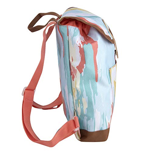 Emma & Chloe Reinforced Bottom Top Loading Backpack Canvas Mini Bucket Backpack Purse for Women, Girls for School, Travel, Work (Tie Dyed)