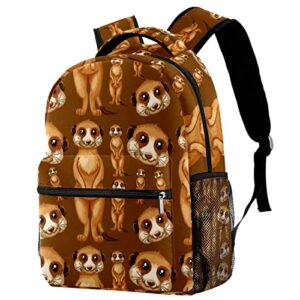 cute cartoon meerkats backpack for girls boys for school backpacks