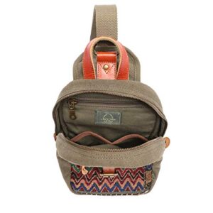 TSD Brand Four Season Canvas Sling Bag (Olive)