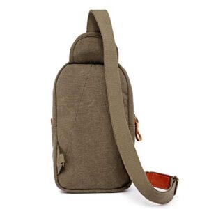 TSD Brand Four Season Canvas Sling Bag (Olive)