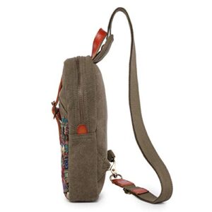 TSD Brand Four Season Canvas Sling Bag (Olive)