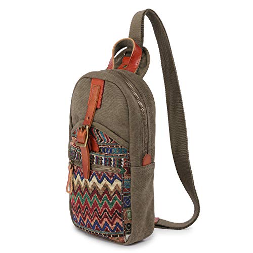 TSD Brand Four Season Canvas Sling Bag (Olive)