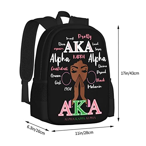 A-ka Sorority Gifts Large Backpack Personalized Laptop Ipad Tablet Travel