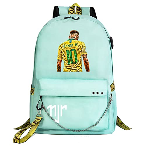 GENGX WesQi Neymar JR Bookbag with USB Charging Port,Lightweight School Backpack Laptop Bag for Kids,Teens