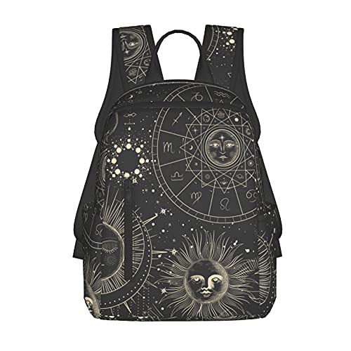 Twelve Constellations Mystical And Astrology Elements Backpack Book Bags For College Lightweight Laptop Backpacks For Teens