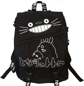 kaqkiasiog teenager cartoon boy girl school large black backpack anime canvas stationery set a7