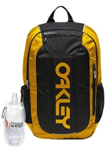 oakley men’s 20l enduro 3.0 amber yellow backpack for hiking backpacking camping traveling + bundle with designer iwear collapsible water bottle with carabiner