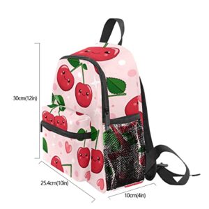 ZGONOHYE Girls Cute Mini Backpack Funny Cute Cherry Pattern Heart Small Backpack Purse for Women School Bag for Girls Boys