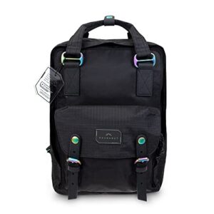 doughnut macaroon gamescape series 16l travel school ladies college girls lightweight commuter casual daypacks bag backpack (black)