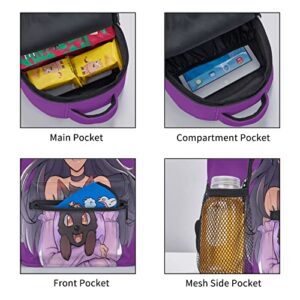 YAOJIAADM Anime Backpack Schoolbag 3D Printed Large Capacity Waterproof Nylon Backpack Adjustable Shoulder Strap Suitable for Travel Picnic Black