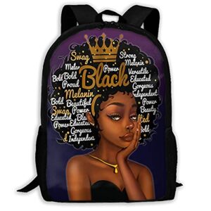 afro women school backpack black girl magic bookbag casual bag for girls lightweight durable