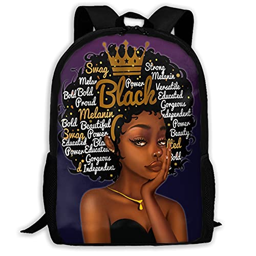 Afro Women School Backpack Black Girl Magic Bookbag Casual Bag For Girls Lightweight Durable