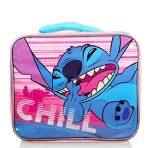 Fast Forward Stitch Mini Backpack with Lunch Box Set for Toddler Preschool - Bundle with 11'' Stitch Backpack Mini, Stitch Lunch Bag, Stickers, Temporary Tattoos, More | Lilo and Stitch Backpack