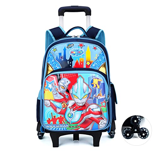 WZCSLM Anime School Bags student Oxford Cloth Vacation Backpack Travel Bag Luggage Trolley Case with Six Wheels Good friend's gift Laptop backpack (blue)