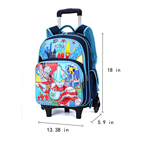 WZCSLM Anime School Bags student Oxford Cloth Vacation Backpack Travel Bag Luggage Trolley Case with Six Wheels Good friend's gift Laptop backpack (blue)