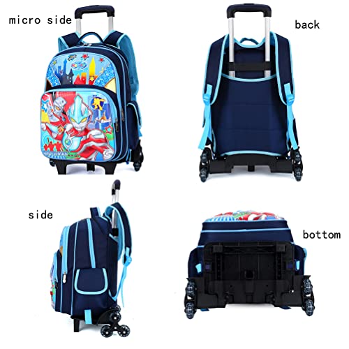 WZCSLM Anime School Bags student Oxford Cloth Vacation Backpack Travel Bag Luggage Trolley Case with Six Wheels Good friend's gift Laptop backpack (blue)