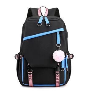 lanshiya backpacks for teen girls with usb charging port kids outdoor daypack middle school students solid color bookbag