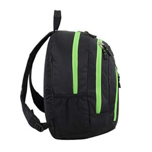 Eastsport Sport Backpack for School, Hiking, Travel, Climbing, Camping, Outdoors - Black/Lime Green Trim