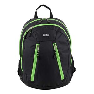 Eastsport Sport Backpack for School, Hiking, Travel, Climbing, Camping, Outdoors - Black/Lime Green Trim