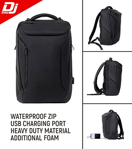 Professional Bag & Backpack for DJ gear + USB Charging Port. Pioneer DJM, DDJ. Denon. A&H. Hercules. Numark. Stanton. Trakror Controller. Work or travel DJ BAG - (19.68 x 13.00 x 6.30 in, Urban Black)