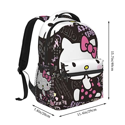 Cartoon Cat Backpack Large Capacity Laptop Bag Casual Travel Daypack