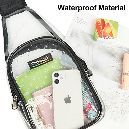 Clear Sling Bag, Stadium Approved Clear Crossbody Chest Bag for Women Men, Clear Fanny Pack Backpack for Concert,Festival and Travel