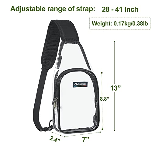 Clear Sling Bag, Stadium Approved Clear Crossbody Chest Bag for Women Men, Clear Fanny Pack Backpack for Concert,Festival and Travel